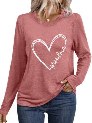 PYLIKE Rundhalsshirt Bequemes Shirt Damen Langarm günstig online kaufen