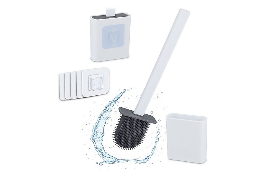 relaxdays WC-Garnitur Toilettenbürste zur Wandmontage, (1-tlg), weiß günstig online kaufen