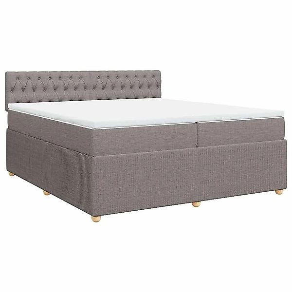 vidaXL Boxspringbett mit Matratze Taupe 200x200 cm Stoff 3287574 günstig online kaufen