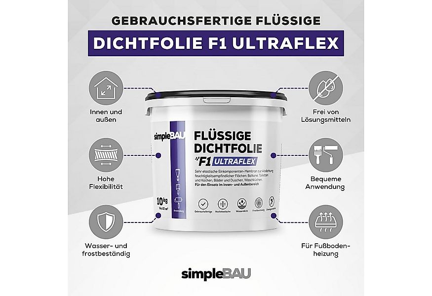simpleBAU Dichtstoff Flüssigfolie Dichtfolie Ultraflex 10 kg – Wasserdicht günstig online kaufen
