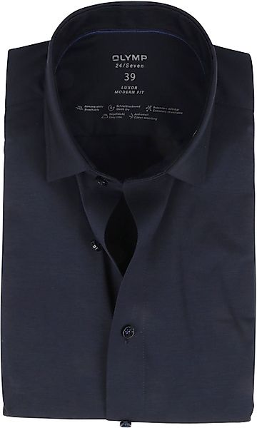 OLYMP Luxor Jersey Stretch Hemd 24/Seven Dunkelblau - Größe 43 günstig online kaufen
