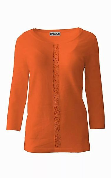 Passioni 3/4 Arm-Pullover Stylischer Sommerpullover in Weiß mit Streifen un günstig online kaufen