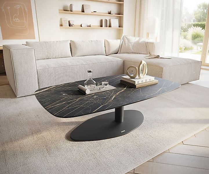 Couchtisch Edge Boot 120x70 cm Keramik Laminam® Noir Desir Braun Vibany Met günstig online kaufen