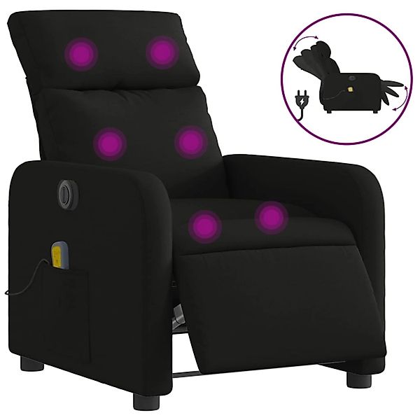 vidaXL Sessel Massagesessel Elektrisch Schwarz Stoff günstig online kaufen