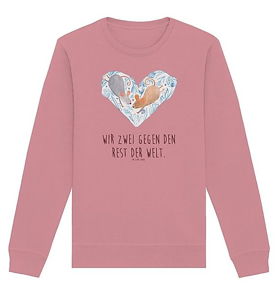 Mr. & Mrs. Panda Longpullover Größe XS Mäuse Herz - Canyon Pink - Geschenk, günstig online kaufen