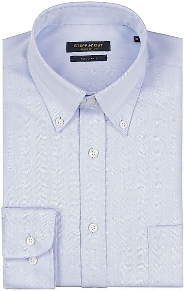 Steppin' Out Hemd Herringbone Hellblau - Größe XXL günstig online kaufen