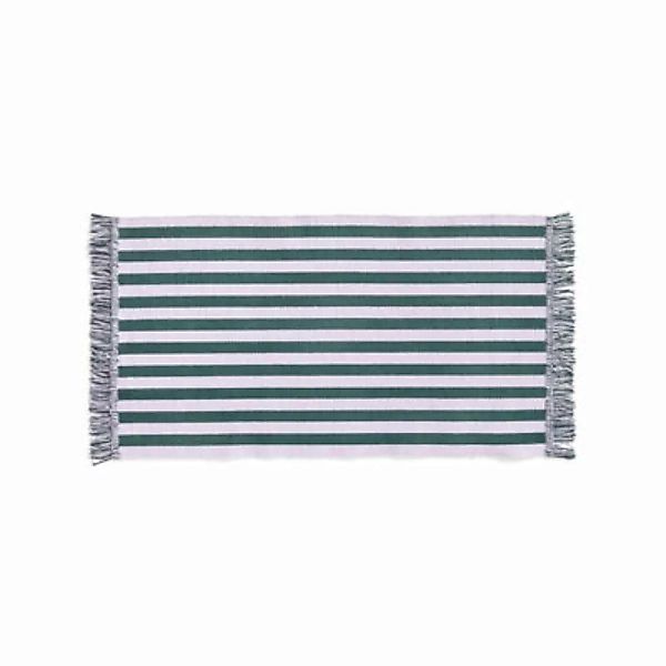 Teppich Stripes and stripes textil grün / 95 x 52 cm - Baumwolle - Hay - Gr günstig online kaufen