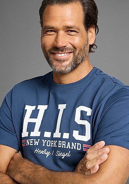 H.I.S T-Shirt mit trendigem Markenlogo im Collage-Look günstig online kaufen