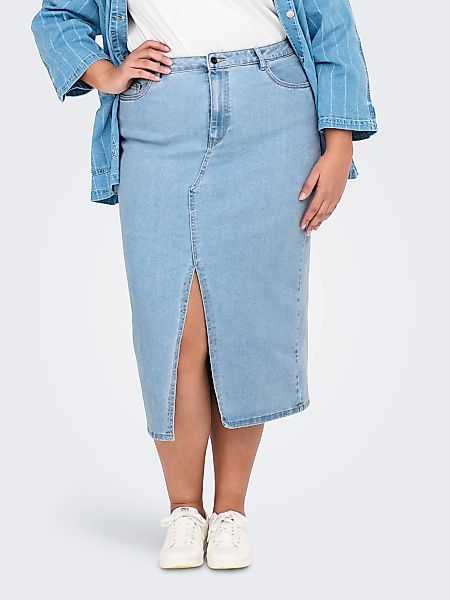 ONLY CARMAKOMA Jeansrock "CARSIRI FRONT SLIT SKIRT DNM GUA NOOS" günstig online kaufen