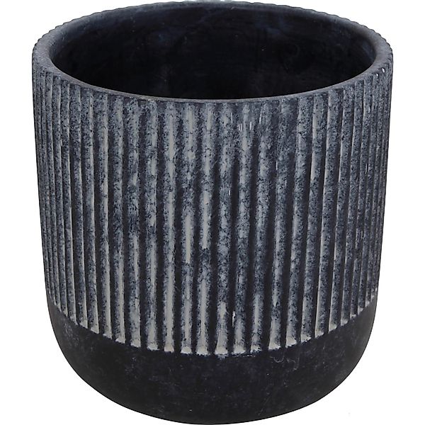 Pflanztopf Beton Ø 20 cm x 18 cm Schwarz günstig online kaufen