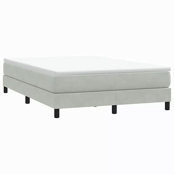 vidaXL Bett Boxspringbett ohne Matratze Hellgrau 160x220 cm Samt günstig online kaufen