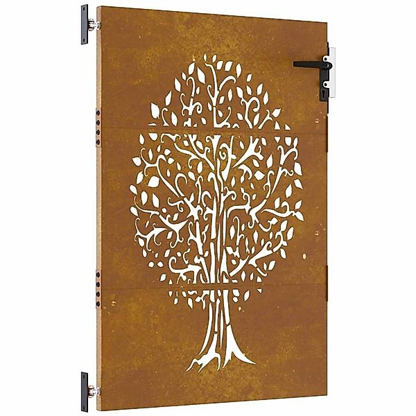vidaXL Gartentor 85x150 cm Cortenstahl Baum-Design 153211 günstig online kaufen