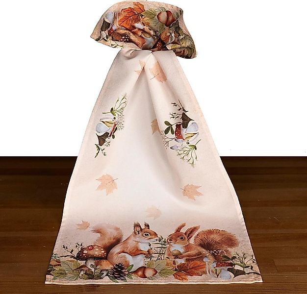 texpot Tischdecke Tischläufer Druck Eichhörnchen Herbst (1-tlg) günstig online kaufen
