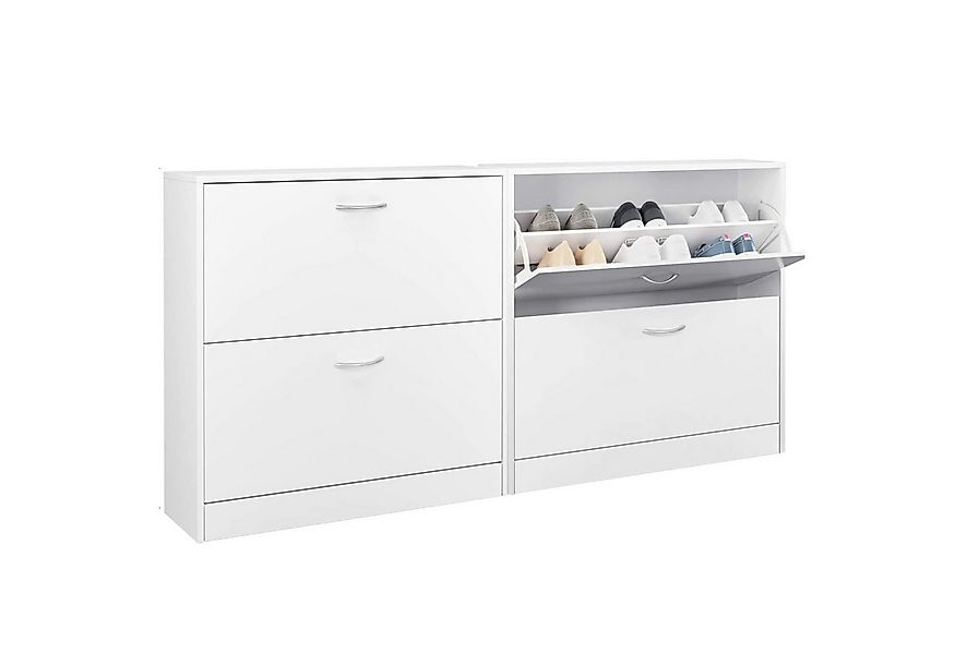Homfa Schuhschrank mit 2/3 Klappen Schuhregal (2-St) Schuhkipper weiß 2 Tür günstig online kaufen