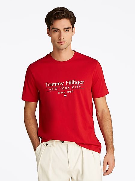 Tommy Hilfiger T-Shirt "HILFIGER CENTER STACK TEE", mit großem Schriftprint günstig online kaufen