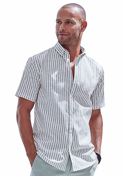 John Devin Kurzarmhemd "Regular Fit," Streifenhemd mit Button-down-Kragen a günstig online kaufen
