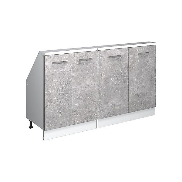 Vicco Unterschrank R-Line, Beton/Weiß, 140 cm günstig online kaufen