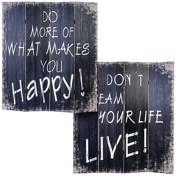MCW Foto-Paravent Retro 180x160cm Spruch günstig online kaufen