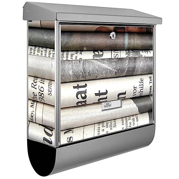 Banjado Briefkasten Edelstahl 38x39x12cm Mit Zeitungsfach Inkl. Montagemate günstig online kaufen