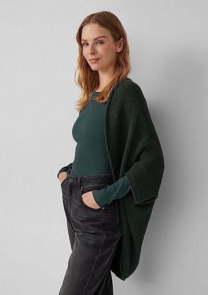 s.Oliver Poncho Indoor-Poncho Gestrickter O-Shape-Poncho aus Baumwollmix günstig online kaufen