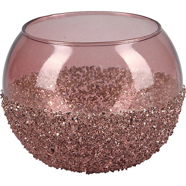 Teelichthalter Blush Bordeaux Glas 7,5 cm x Ø 9 cm Pink günstig online kaufen