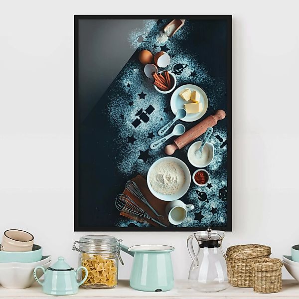 Bild mit Rahmen Küche - Hochformat Backen für Sterngucker günstig online kaufen