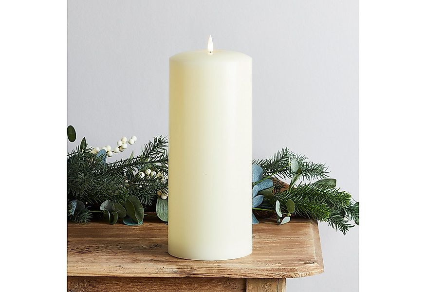 Lights4fun LED-Kerze TruGlow® LED Stumpenkerze Echtwachs 30cm günstig online kaufen