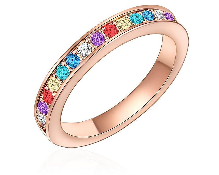 Lulu & Jane Fingerring roségold, verziert mit Kristallen von Swarovski® günstig online kaufen
