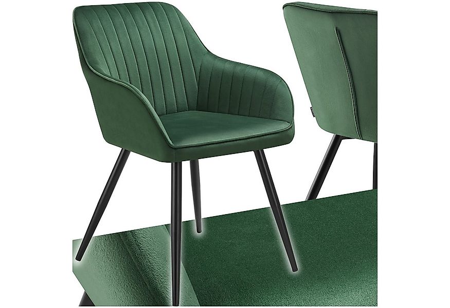 tectake Esszimmerstuhl Stuhl Marilyn, Samtoptik, gesteppt (Set, 1 St), Extr günstig online kaufen
