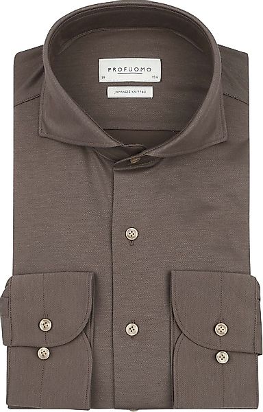 Profuomo Japanese Knitted Hemd Braun - Größe 38 günstig online kaufen
