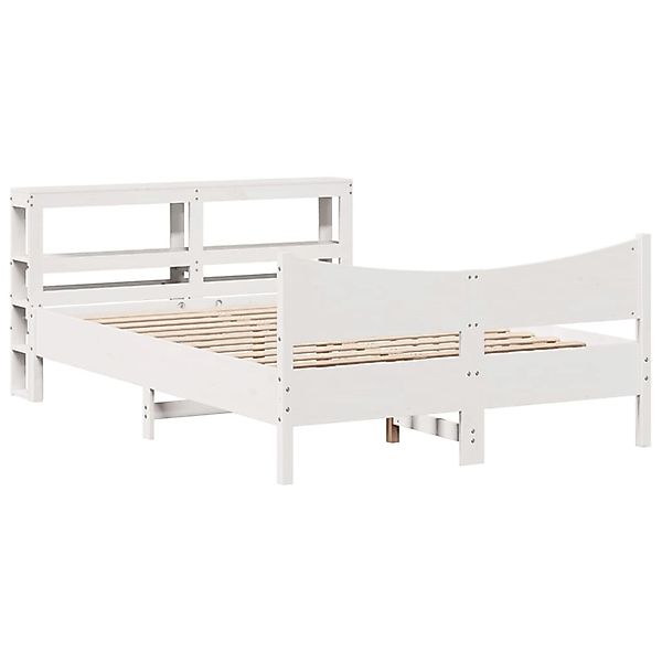 vidaXL Massivholzbett mit Kopfteil Weiß 120x190 cm Kiefer 3306322 günstig online kaufen