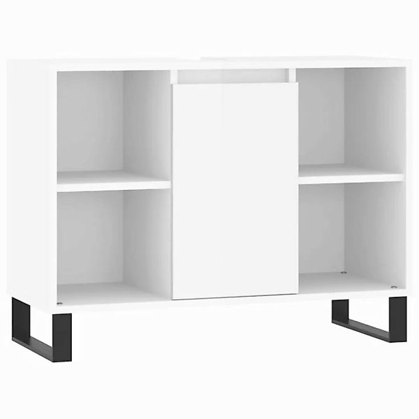 vidaXL Waschbeckenunterschrank Badschrank Hochglanz-Weiß 80x33x60 cm Holzwe günstig online kaufen