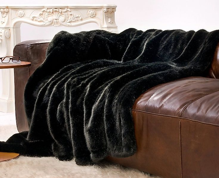Wohndecke Felldecke (Kunstfell) "Zobel schwarz", Wohnen und Accessoires Gmb günstig online kaufen