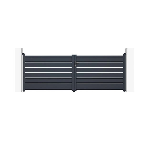 Casanoov Doppelflügeltor Aus Aluminium 3 5M Vogel H 120Cm Grau günstig online kaufen
