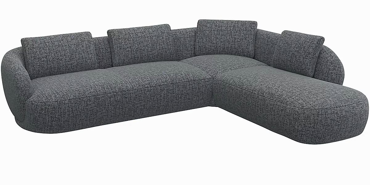 FLEXLUX Ecksofa »Torino, rund, L-Form, Sofa-Ecke mit Ottomane«, Modernes, o günstig online kaufen