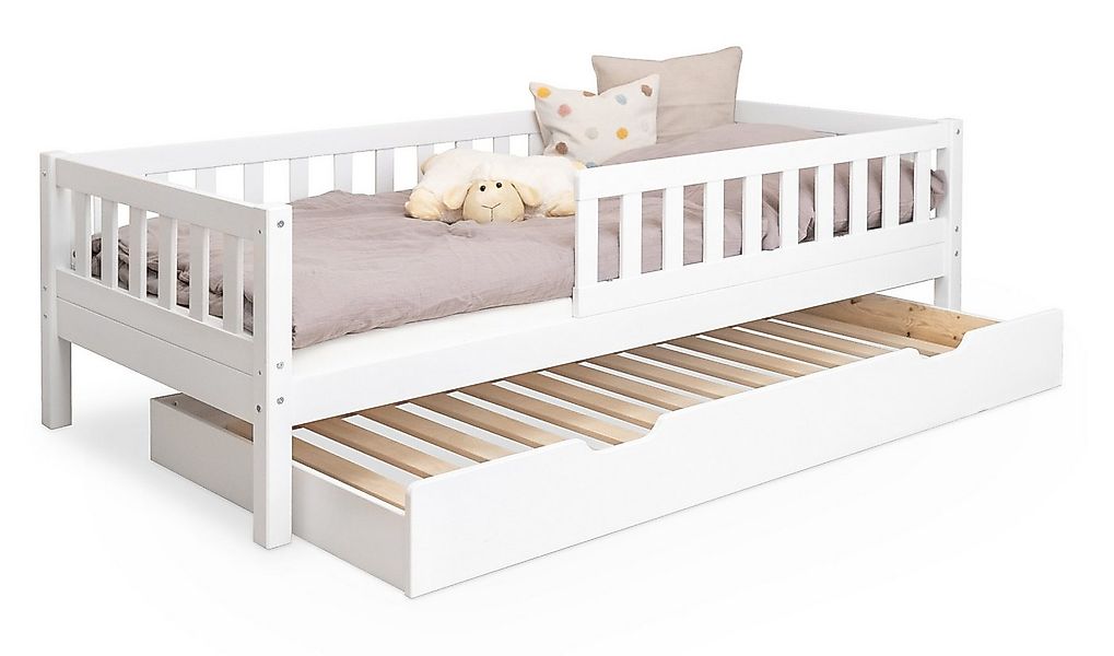 Ehrenkind Kinderbett Lille aus massivem Kieferholz mit Rausfallschutz, 90x2 günstig online kaufen