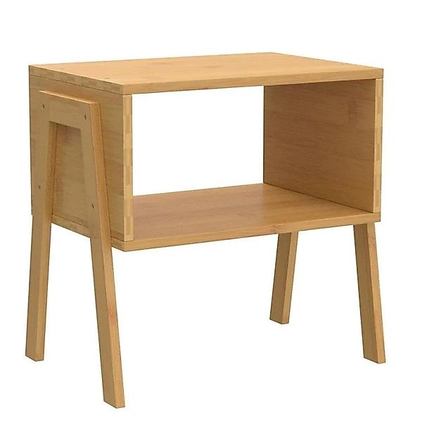 Costway Stapelbarer Nachttisch Aus Bambus 2er Set mit Offenem Fach günstig online kaufen