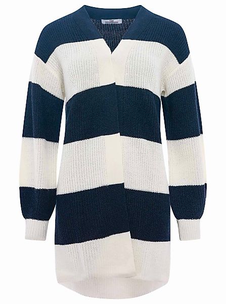 Zwillingsherz Cardigan "Katja" One Size, Wollanteil, Langarm, Blockstreifen günstig online kaufen