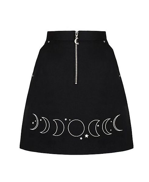 Hell Bunny Bleistiftrock Phaze Skirt Bestickt Mondphasen Gothic Lunar Okkul günstig online kaufen