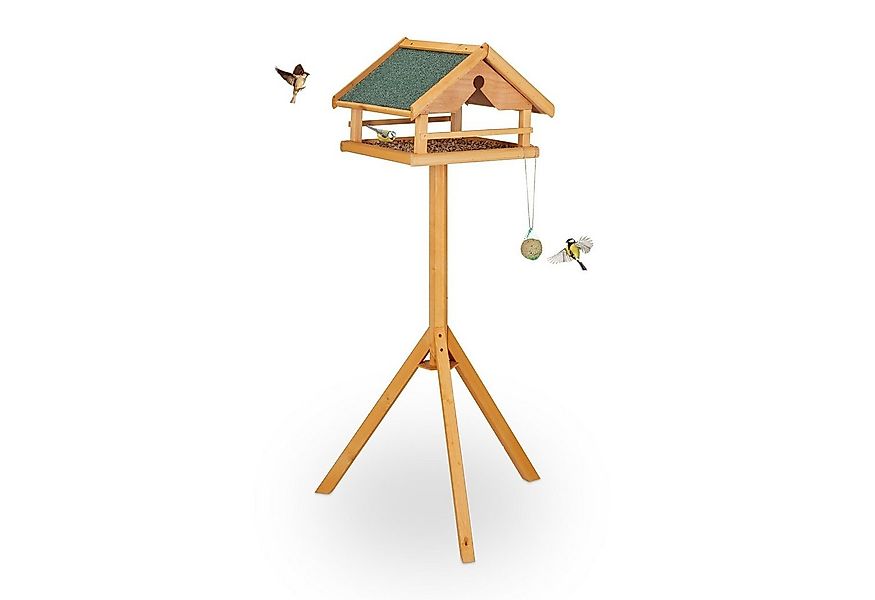 relaxdays Vogelhaus Vogelfutterhaus mit Ständer günstig online kaufen
