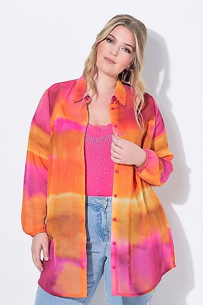 MIAMODA Longbluse Bluse A-Linie Chiffon Punkte/floral günstig online kaufen