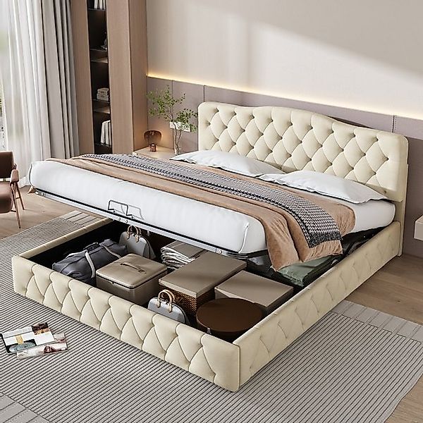 REDOM Polsterbett Doppelbett Bett hydraulisches Funktionsbett (mit Lattenro günstig online kaufen