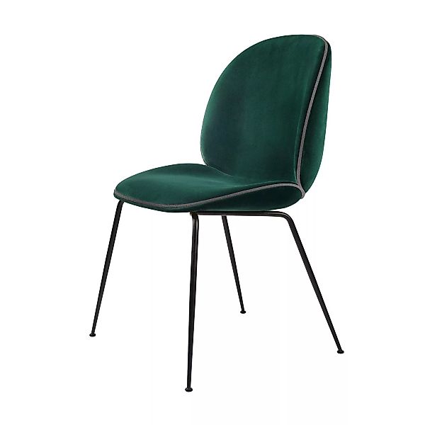 Gubi - Beetle Chair Samtpolster und Gestell in schwarz - dunkelgrün/Samt Ve günstig online kaufen