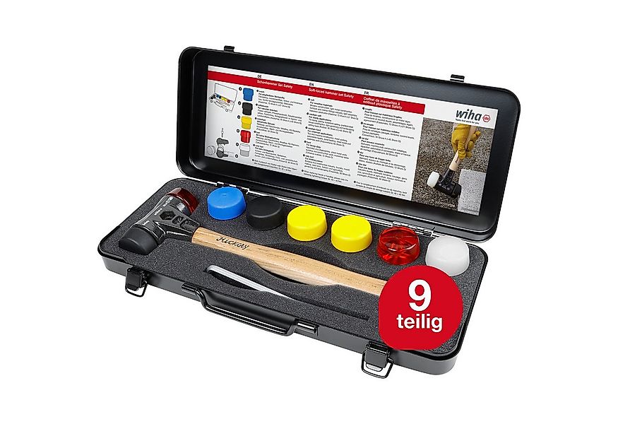 Wiha Gummihammer Schonhammer Safety Set (44008) - 9 tlg., Rund-Schlagkopf Ø günstig online kaufen