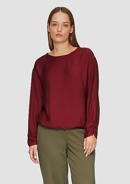 s.Oliver Langarmbluse Bluse Viskose-Bluse mit elastischem Saum günstig online kaufen