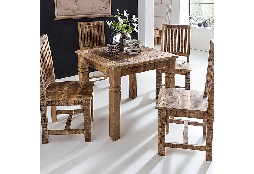 FINEBUY Esstisch FB45593 Esstisch quadratisch 80 Massivholz Esszimmertisch günstig online kaufen