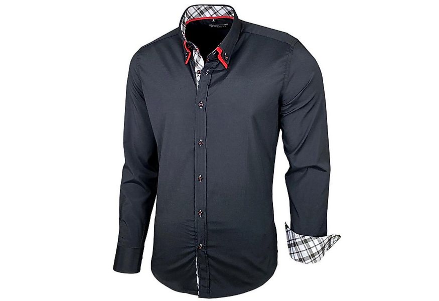 Baxboy Langarmhemd Baxboy Herren Hemd Kentkragen Hemden Slim Fit Anzug Kont günstig online kaufen