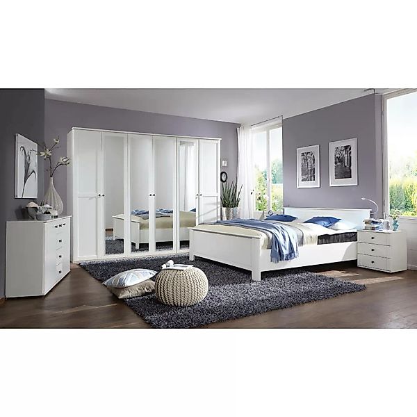 Schlafzimmer Set 5-teilig CROPANI-43 mit Bett 180x200 in weiß günstig online kaufen