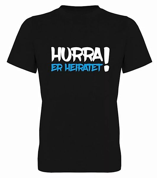G-graphics T-Shirt Herren T-Shirt - Hurra – er heiratet! JGA-Shirt • Jungge günstig online kaufen