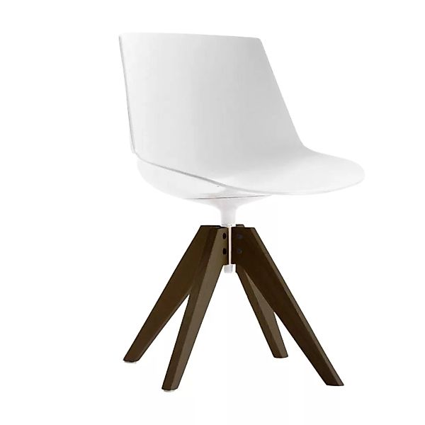 MDF Italia - Flow Stuhl Füße VN in Eiche - weiß/Sitzschale weiß pigmentiert günstig online kaufen